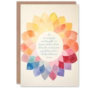 Artery8 Shaped By Our Thoughts Mindfulness Quote Mandala Birthday Card in Orange Artery8 Orange