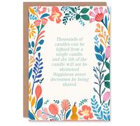 Artery8 Spiritual Birthday Card Sharing Happiness Buddhist Mindfulness Quote Floral Blank Card For Him Or Her