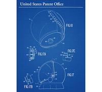 Artery8 Shepard NASA Space Suit Helmet Close Up 1973 Patent Unframed Wall Art Print Poster Home Decor Premium