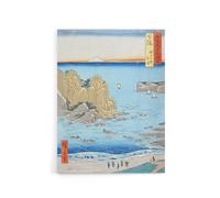 Artery8 Shimosa Province Choshi Beach Canvas Wall Art Print Hiroshige in Blue | Size: W12" x H16" Artery8 Blue W12" x H16"