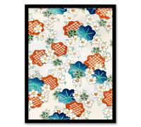 Artery8 Shin Bijutsukai Framed Wall Art Print Vintage Floral Flower Pattern | Size: A4 Artery8 Multicolor A4