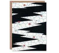 Artery8 Shin Bijutsukai Japanese Art Card Flowers On Footpath Pattern