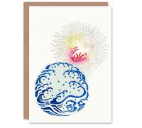 Artery8 Shin Bijutsukai Japanese Art Card Nature Chrysanthemum Waves