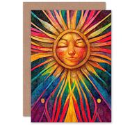 Artery8 Shine Bright Sun Worship for Husband Him Dad Son Brother Birthday Thank You Congratulations Blank Art Greeting Card