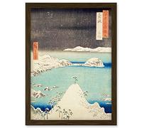 Shisa Iki Province Utagawa Hiroshige Japan Woodblock Artwork Framed Wall Art Print A4 Artery8 Brown One Size