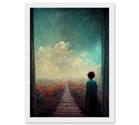 Artery8 Should I Stay Or Should I Go Now Artwork Framed Wall Art Print A4 in White Artery8 White