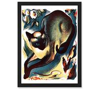 Artery8 Siamese Cat Butterfly Animal Artwork Framed Wall Art Print A4