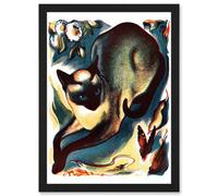 Artery8 Siamese Cat Butterfly Animal Wall Art Print - A4 Size