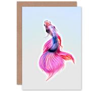 Siamese Fighting Fish Pink Greetings Card