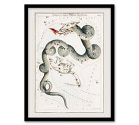 Artery8 Sidney Hall Draco & Ursa Minor Constellation Framed Wall Art Print in White | Size: A3 Artery8 White A3