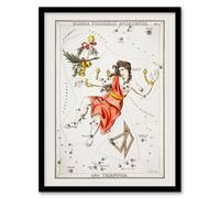 Artery8 Sidney Hall Vintage Andromeda Constellation Illustration Framed Art in White | Size: A4 Artery8 White A4