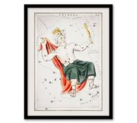 Artery8 Sidney Hall Vintage Cepheus Constellation Illustration Framed Wall Art in White | Size: A4 Artery8 White A4