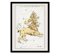 Artery8 Sidney Hall Vintage Leo Constellation Illustration Framed Art Print in White | Size: A3 Artery8 White A3