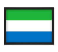 Artery8 Sierra Leone National Flag Patriotic Vexillology World Flags Country Region Poster Artwork Framed Wall Art Print A4