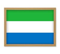 Artery8 Sierra Leone National Flag Patriotic Vexillology World Flags Country Region Poster Artwork Framed Wall Art Print A4