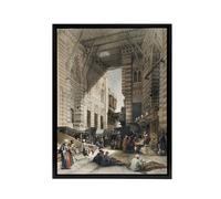 Artery8 Silk Mercer Bazaar El Ghatasheh Roberts Black Framed Canvas Wall Art in Brown | Size: W12" x H16" Artery8 Brown W12" x H16"