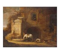 Artery8 Simon De Vlieger Return Of Falconer Painting Premium Wall Art Canvas Print 18X24 Inch