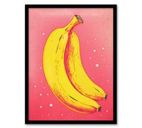 Artery8 Simple Banana Minimal Kitchen Art Print Minimalist Interior Decor Art Print Framed Poster Wall Decor in Black | Size: W12" x H16" Artery8 Black W12" x H16"