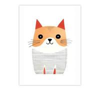 Artery8 Simple Cute Cat Pencil Drawing Kids Bedroom Artwork Extra Large XL Wall Art Poster Print