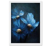Artery8 Simple Elegant Cornflower Artwork Framed Wall Art Print A4 in White Artery8 White
