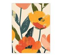 Artery8 Simple Spring Flower Blooms Bright Painting For Living Room Large Wall Art Poster Print Thick Paper 18X24 Inch