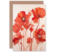 Artery8 Simplicity in Poppies for Wife Her Mum Sister Daughter Mom Gran Nan Birthday Thank You Mothers Day Blank Art Greeting Card