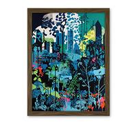 Artery8 Singapore Forest Cityscape Modern Bold Landscape Artwork Framed Wall Art Print 18X24 Inch