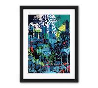 Artery8 Singapore Forest Cityscape Modern Bold Landscape Artwork Framed Wall Art Print 18X24 Inch