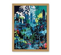 Artery8 Singapore Forest Cityscape Modern Bold Landscape Artwork Framed Wall Art Print 18X24 Inch