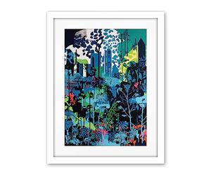 Artery8 Singapore Forest Cityscape Modern Bold Landscape Artwork Framed Wall Art Print 18X24 Inch