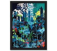 Singapore Forest Cityscape Modern Bold Landscape Artwork Framed Wall Art Print A4 Artery8 Black One Size
