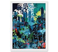 Singapore Forest Cityscape Modern Bold Landscape Artwork Framed Wall Art Print A4 Artery8 White One Size