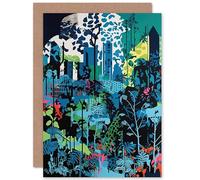 Artery8 Singapore Forest Cityscape Modern Bold Landscape Travel Birthday Sealed Greeting Card Plus Envelope Blank inside