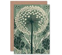 Artery8 Single Allium Flower Wildflower Spring Bloom Nature Custom Greeting Card Personalised Message Inside for Him or Her Man Woman Birthday Thank You Congratulations