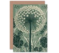 Artery8 Single Allium Flower Wildflower Spring Bloom Nature for Him or Her Man Woman Birthday Thank You Congratulations Blank Art Greeting Card