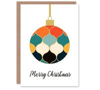 Artery8 Single Bauble Ornament Colourful Moroccan Style Christmas Card Artery8 Multicolor