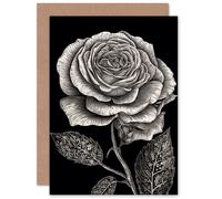 Artery8 Single Rose Bloom Spectacular for Wife Her Mum Sister Daughter Mom Gran Nan Birthday Thank You Valentines Day Blank Art Greeting Card