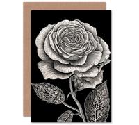 Artery8 Single Rose Bloom Spectacular for Wife Her Mum Sister Daughter Mom Gran Nan Birthday Thank You Valentines Day Blank Art Greeting Card