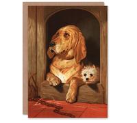 Artery8 Sir Edwin Landseer Art Card Dignity & Impudence Dog Portrait in Brown Artery8 Brown