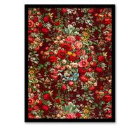 Artery8 Sir Matthew Digby Wyatt Framed Wall Art Vintage Floral Chintz Pattern in Red | Size: A3 Artery8 Red A3