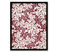 Artery8 Sir Matthew Digby Wyatt Framed Wall Art Vintage Silk Floral Pattern in Red | Size: A4 Artery8 Red A4