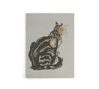 Artery8 Sitting Cat Art Nouveau Painting Steinlen Canvas Wall Art in Brown | Size: W24" x H32" Artery8 Brown W24" x H32"