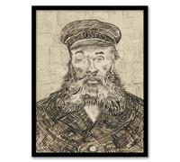 Artery8 Sketch Portrait Joseph Roulin Framed Wall Art Print A4 Artwork By Van Gogh : Detailed Sketch Portrait Suited For Office Or Hallway Adding Humanity Craftsmanship And Vintage Appeal