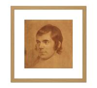 Artery8 Skirving Portrait Scottish Poet Robert Burns Drawing 8X8 Inch Square Wooden Framed Wall Art Print Picture with Mount in Light Oak Artery8 Light Oak