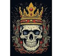 Artery8 Skull Crown Old School USA Tattoo Ink Body Art Rockabilly Americana 50s Extra Large XL Wall Art Poster Print