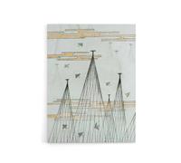 Artery8 Skyscape With Birds Flying Canvas Wall Art Print Shin Bijutsukai in Blue | Size: W12" x H16" Artery8 Blue W12" x H16"