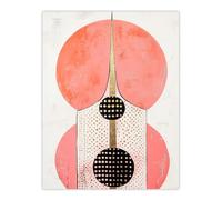 Skyscraper Circles Polka Dot Pink Gold Abstract Wall Art Print Artery8 Pink W24 inch x H32 inch