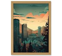 Artery8 Skyscrapers by Forest Urban Architecture Landscape Artwork Framed A3 Wall Art Print