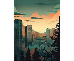 Artery8 Skyscrapers by Forest Urban Architecture Landscape Large Wall Art Poster Print Thick Paper 18X24 Inch