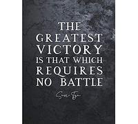 Artery8 Slate Inspiring Quote Sun Tzu Greatest Victory No Battle Unframed Wall Art Print Poster Home Decor Premium